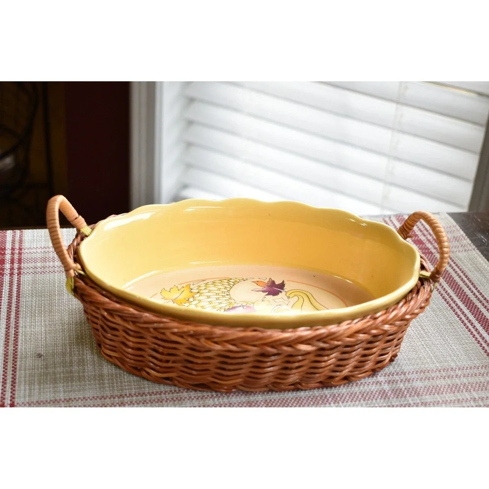 Harvest Nesting Baking Dish Set with‎ Wicker Baskets baking dish